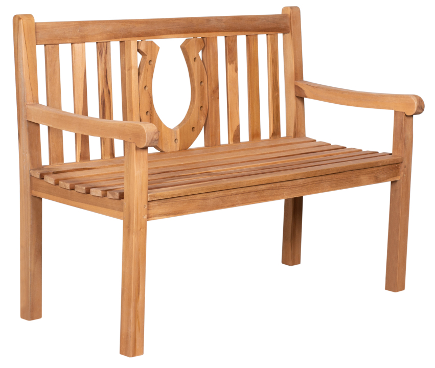 Gartenbank Hufeisen Teak 120 cm Braun